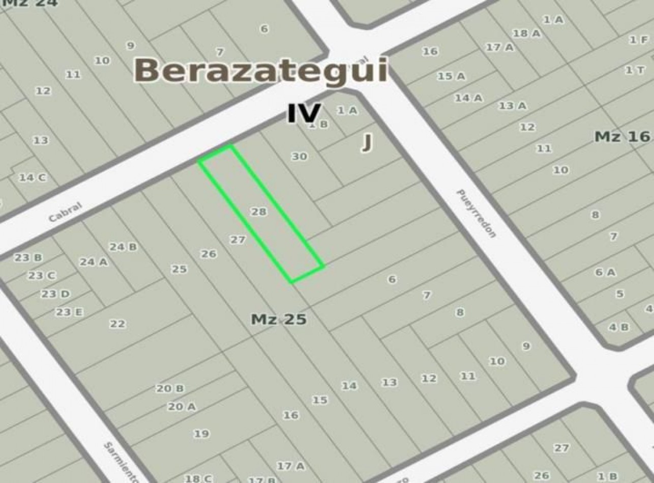 VENTA LOTE DE 10X40, BERAZATEGUI CENTRO.